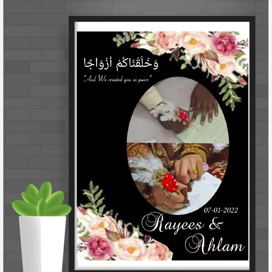 Nikah frames with pics