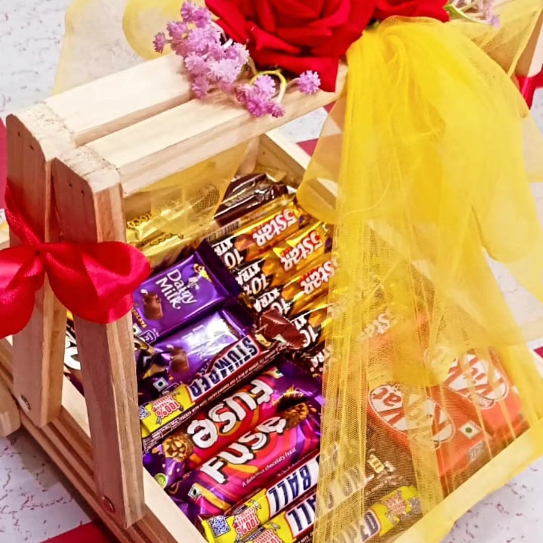 Chocolate Basket Wooden hamper